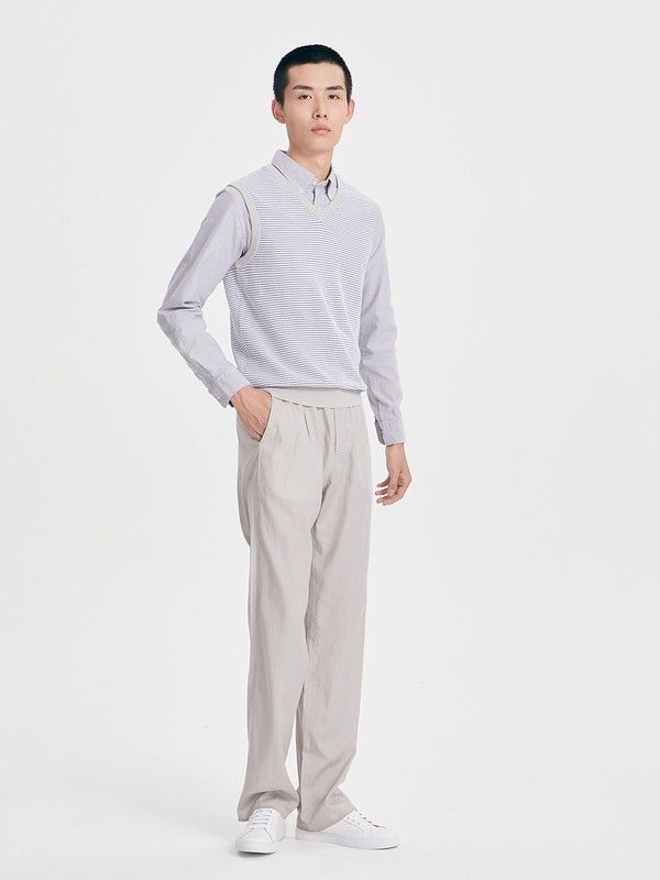 鄂尔多斯男装2023春夏季白色polo衫