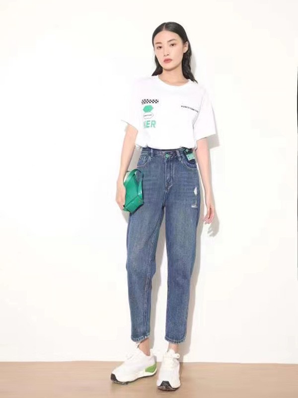 点占女装2023春夏季灰色长裤