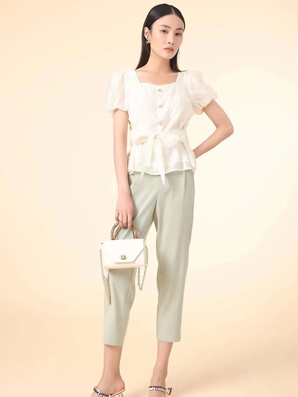 点占女装2023春夏季白色T恤