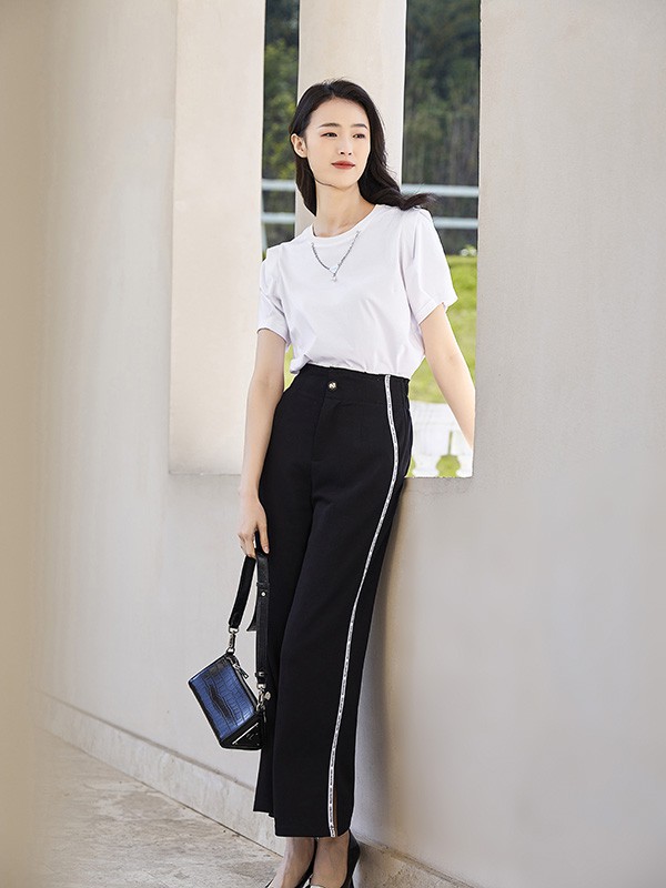 约布女装2023春夏季白色T恤