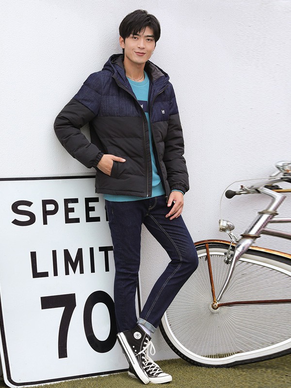 李蕾斯男装2022秋冬季黑色棉服