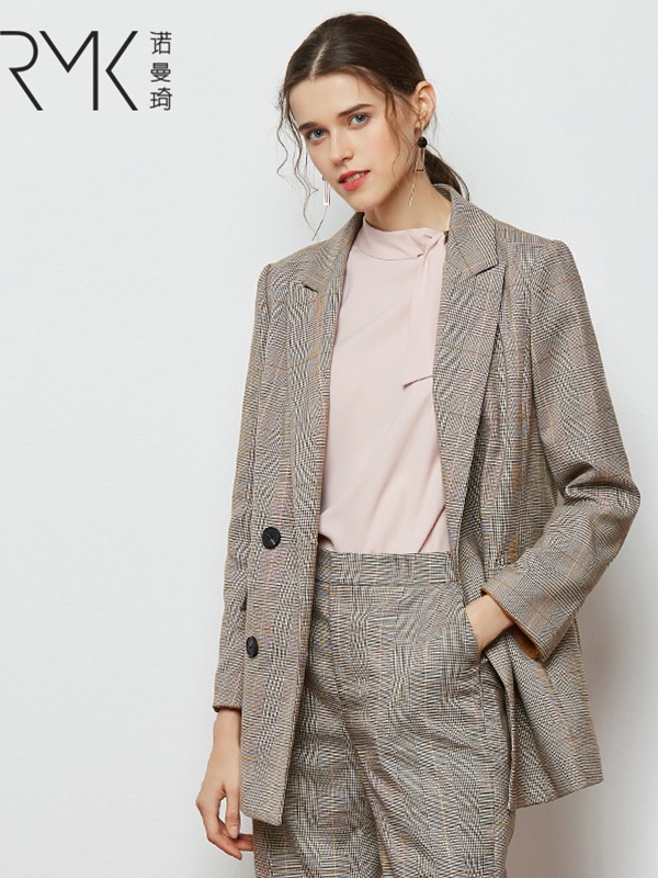 诺曼琦女装2023春夏季灰色西装