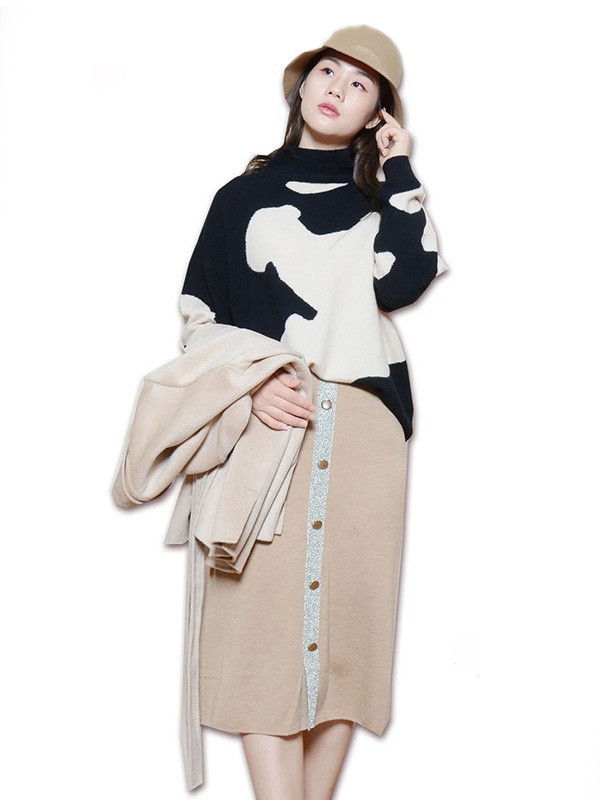 莉佳丽女装2022秋冬季卡其色包臀裙