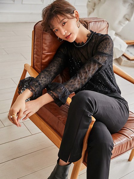 季候风女装2022秋冬季黑色长裤