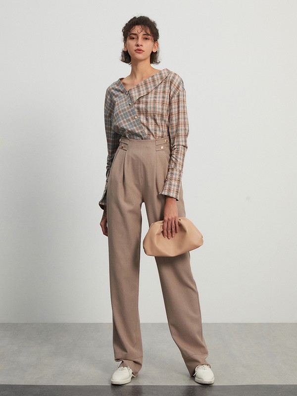 奢唯2022秋冬季卡其色长裙