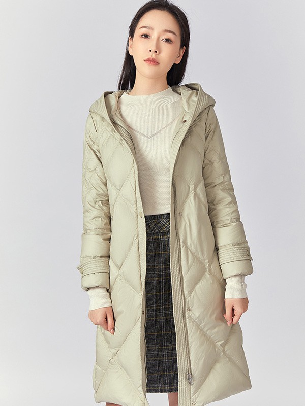 圣可尼女装2022秋冬季绿色棉服