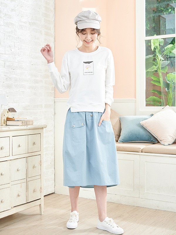 花木马女装2023春夏季白色T恤