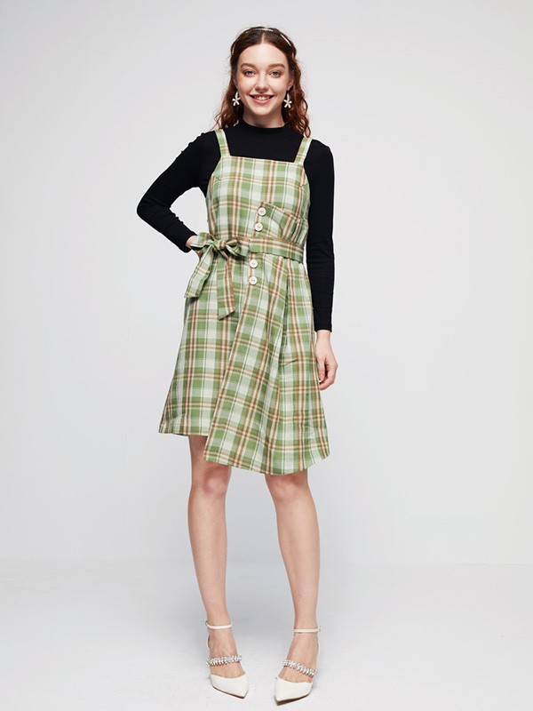 nancyk2023春夏季绿色吊带裙