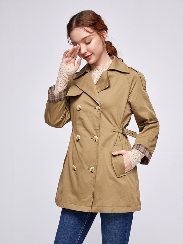 nancyk女装2023春夏季卡其色风衣