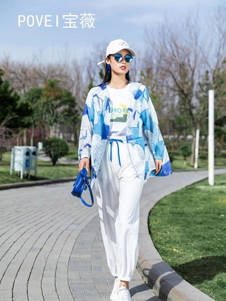 宝薇女装2023春夏季白色T恤