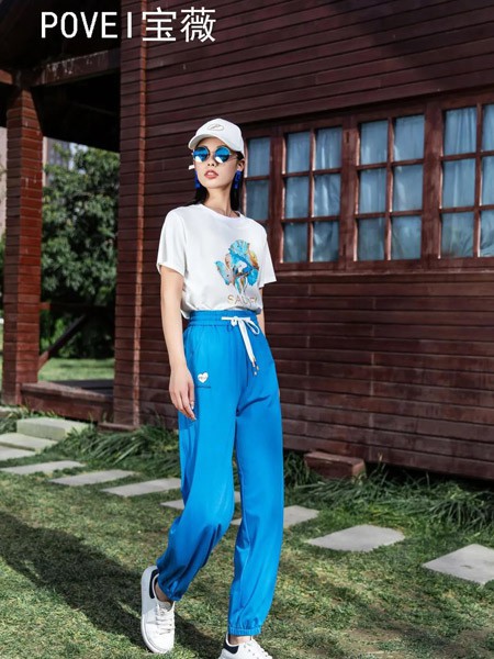 宝薇女装2023春夏季白色T恤