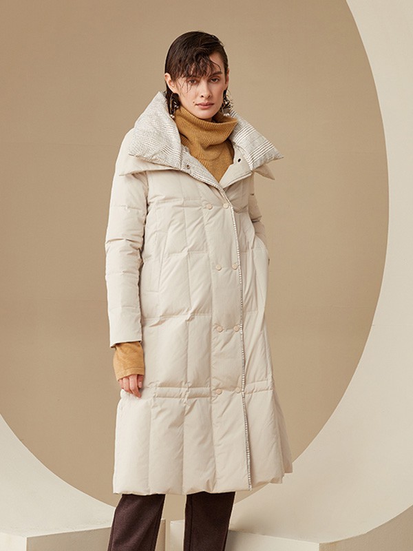 斐戈女装2022秋冬季白色羽绒服