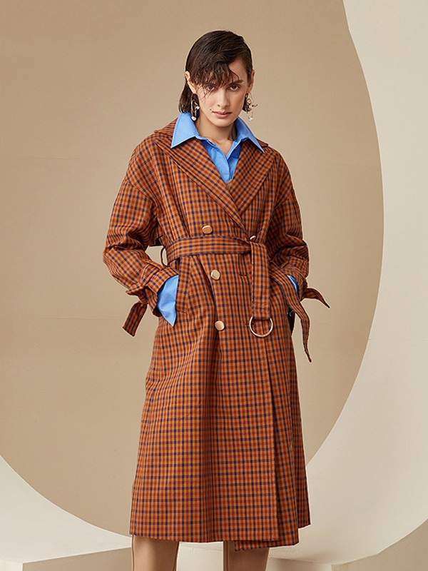 斐戈女装2022秋冬季咖啡色大衣