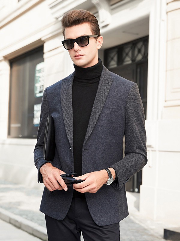 柏朗亚高男装2022秋冬季黑色西装