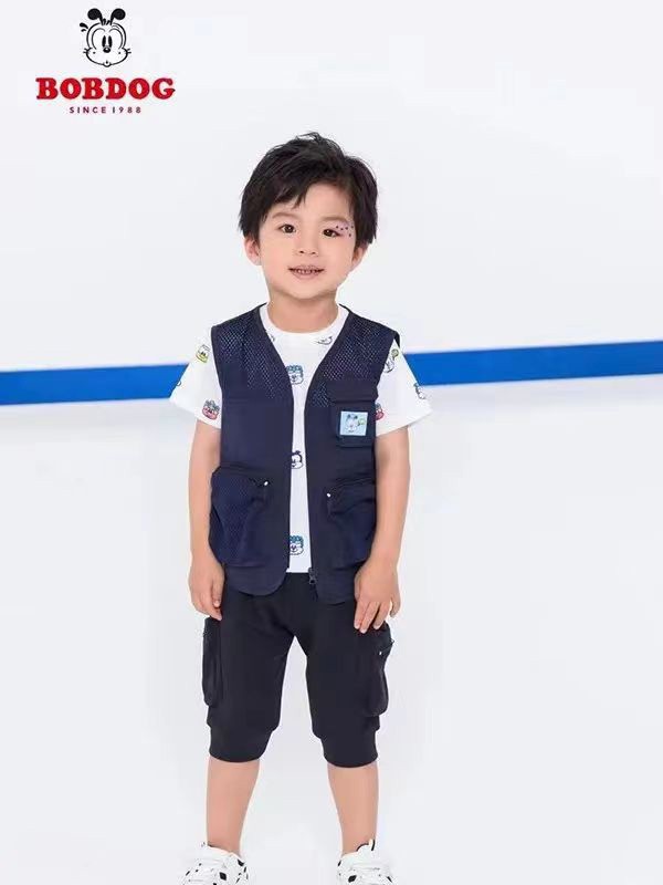 巴布豆童装2023春夏季白色T恤