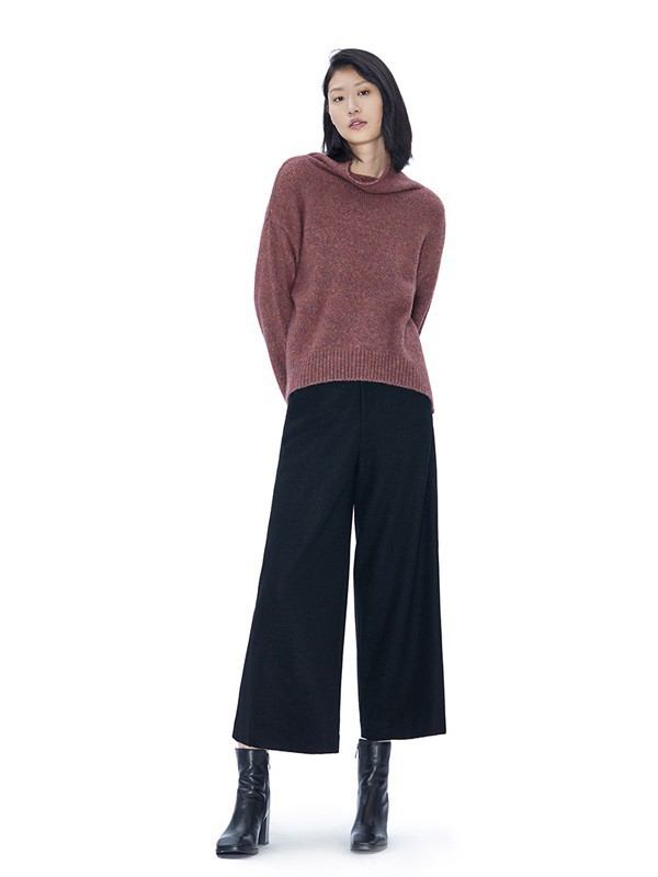 未知未觉2023秋冬季黑色阔腿裤