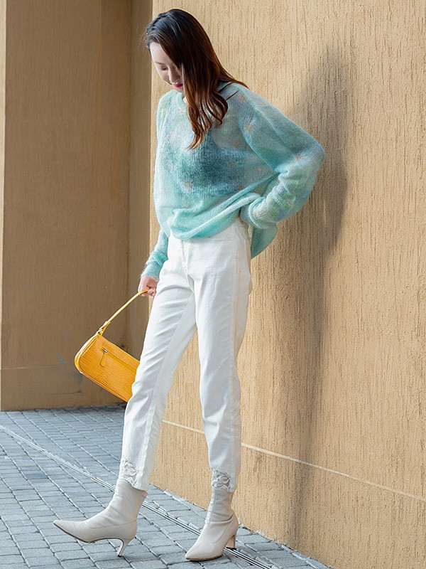 米珂拉女装2023春夏季白色长裙