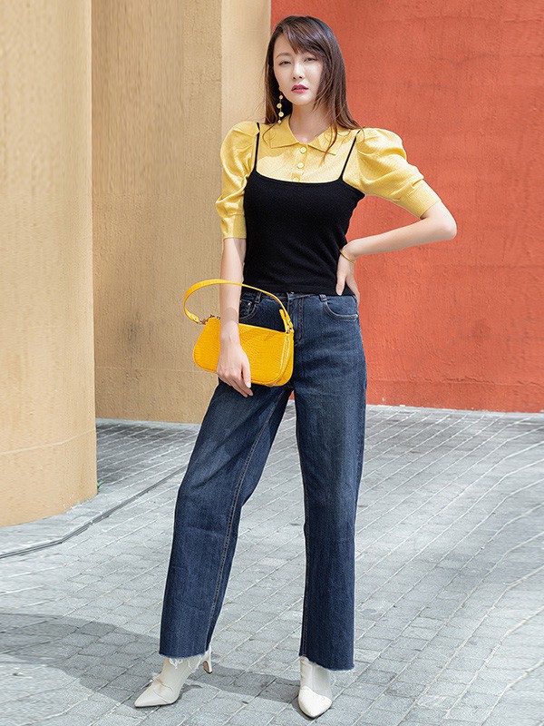 米珂拉女装2023春夏季黑色背心