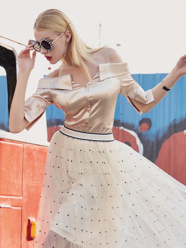 BAISIBCVOGA2023春夏季白色连衣裙