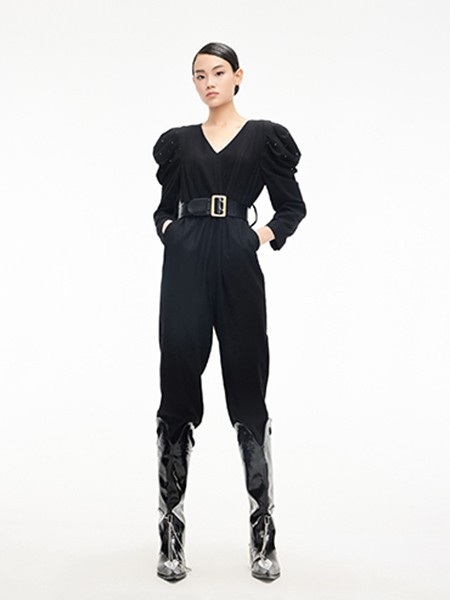 来尔佳昵女装2022秋冬季黑色连体裤