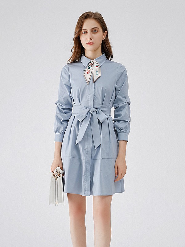 卡布依女装2022秋冬季绿色连衣裙