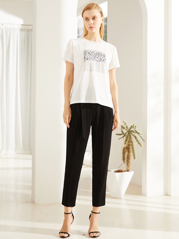 恒泽女装2023春夏季白色T恤