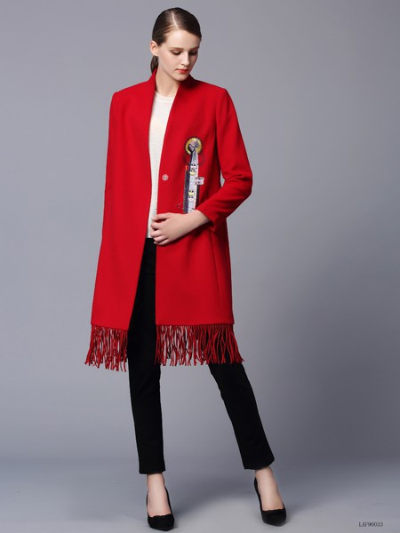 L.W女装2022秋冬季红色大衣