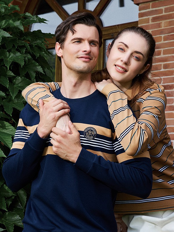 保罗诗丹男装2022秋冬季藏蓝色T恤