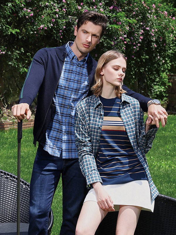 保罗诗丹男装2022秋冬季蓝色衬衫