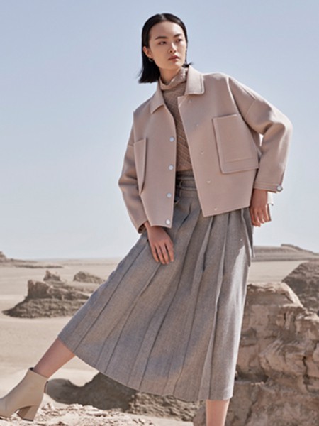 雪莲女装2022秋冬季灰色长裙