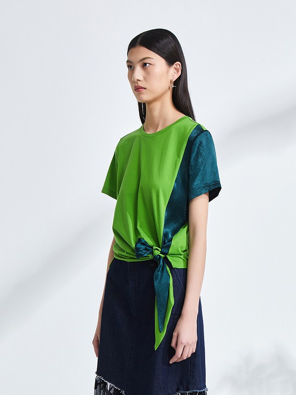 OTT女装2023春夏季绿色T恤