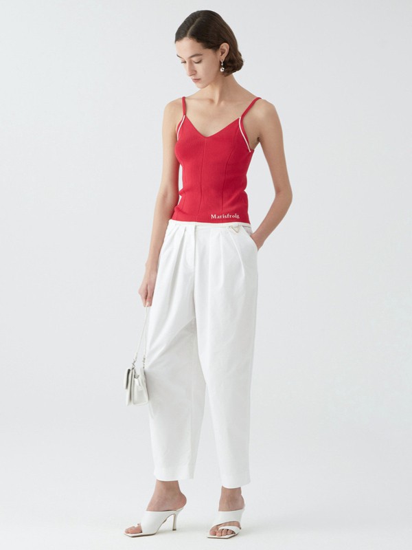 玛丝菲尔女装2023春夏季红色背心