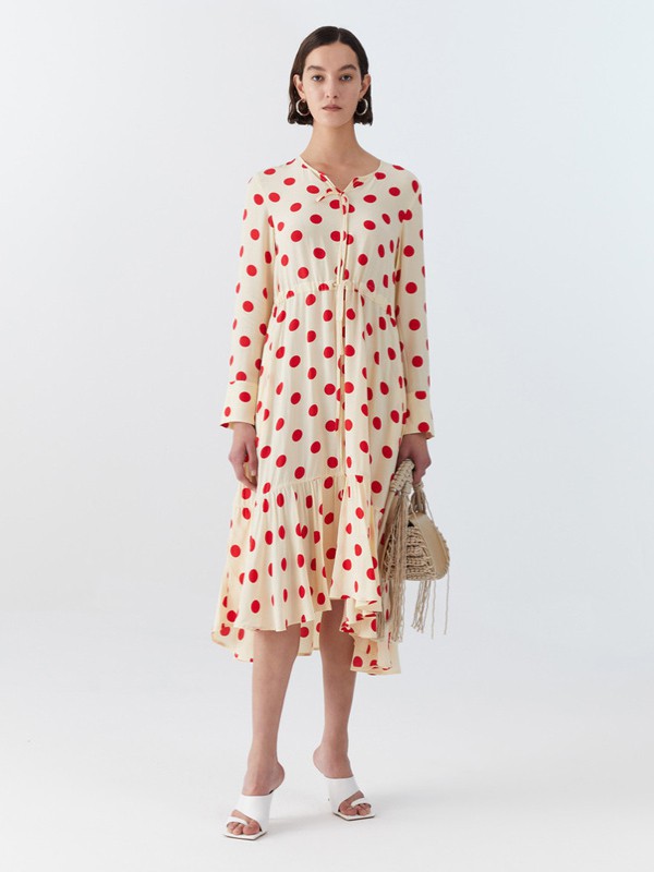 玛丝菲尔女装2023春夏季白色连衣裙