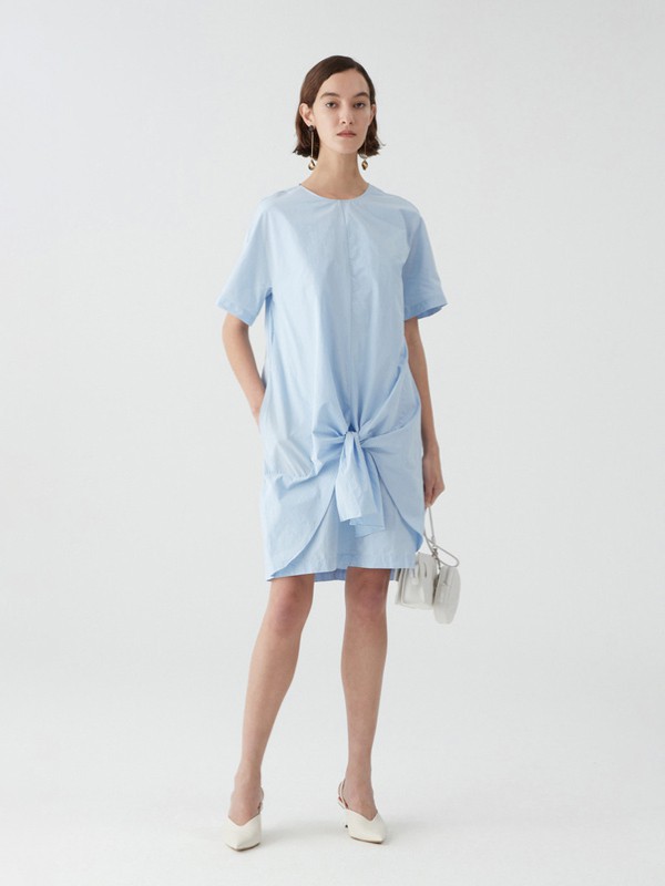 玛丝菲尔女装2023春夏季浅蓝色连衣裙