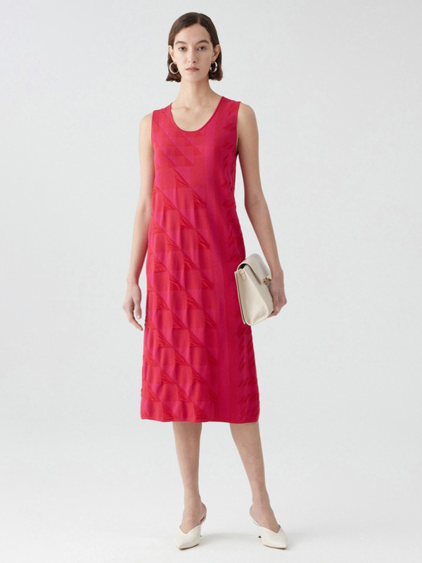 玛丝菲尔女装2023春夏季红色连衣裙