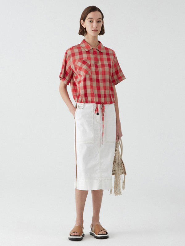 玛丝菲尔女装2023春夏季白色包臀裙