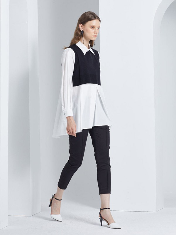 慕拉女装2023春夏季白色衬衫