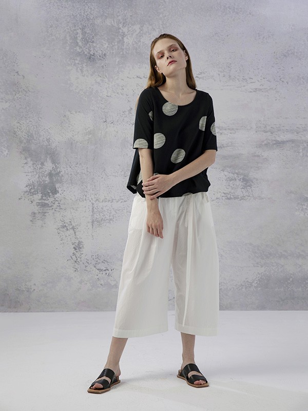 形上女装2023春夏季白色阔腿裤