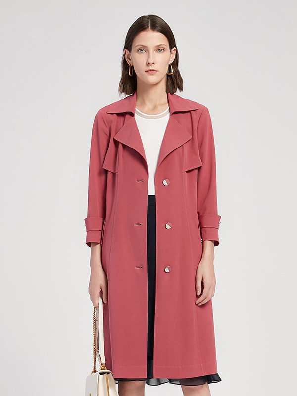 珂尼蒂思2023春夏季粉色风衣