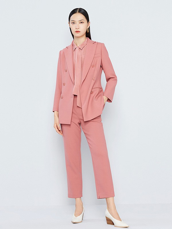 珂尼蒂思女装2023春夏季粉色西装