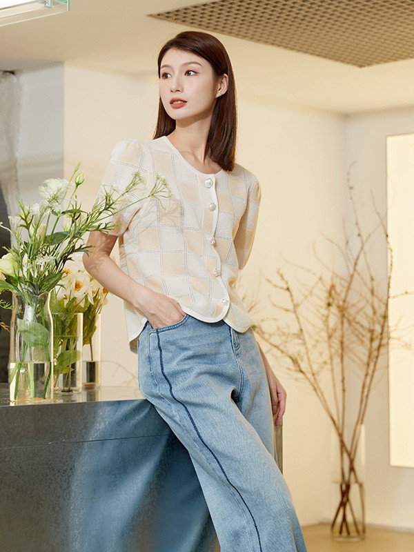 卡蔓女装2023春夏季白色T恤