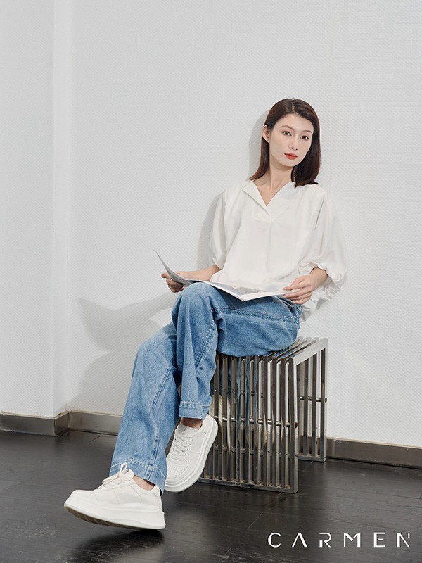 卡蔓女装2023春夏季白色衬衫