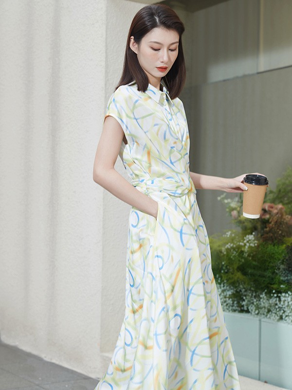 卡蔓女装2022春夏季白色连衣裙