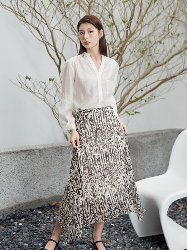 卡蔓女装2023春夏季白色衬衫