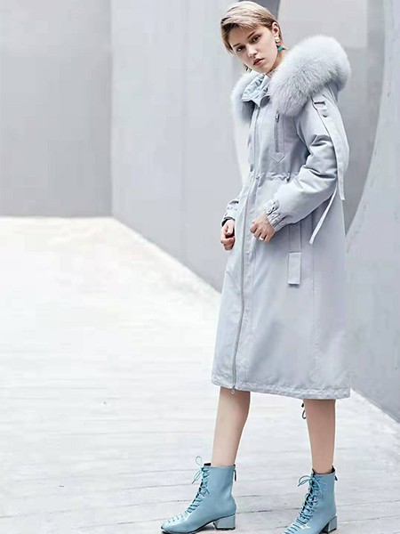 蜜汐薇儿2022秋冬季蓝色棉服