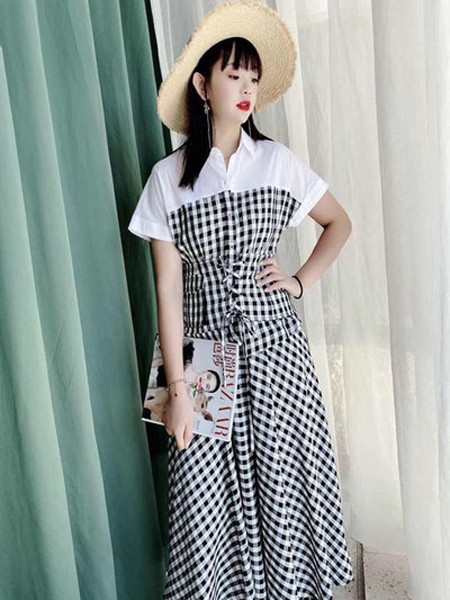 蜜汐薇儿2023春夏季白色衬衫裙