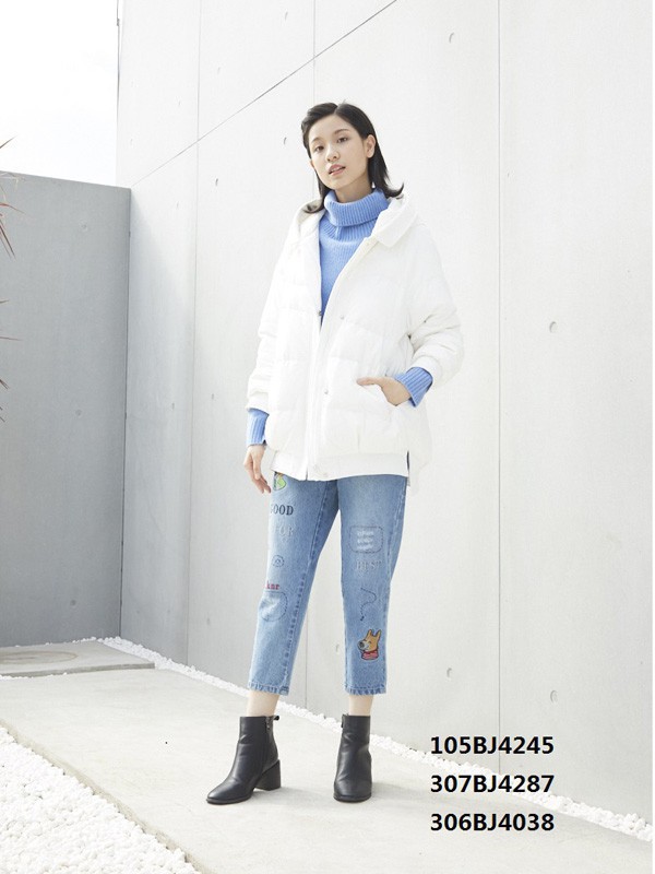 嘉彩女装2022秋冬季蓝色长裤