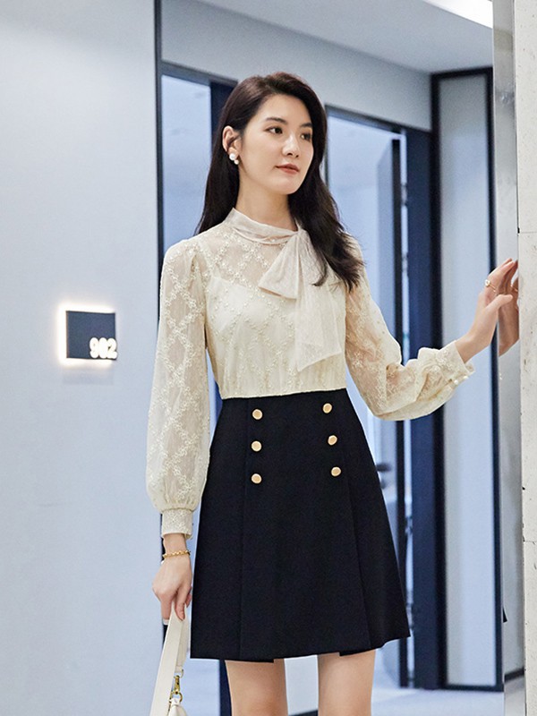 永恒颜色女装2023春夏季黑色短裙