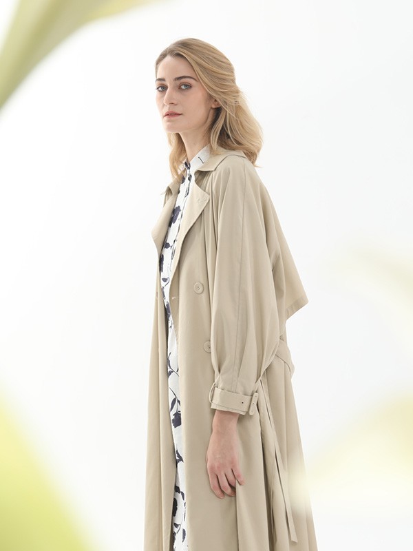 罗兰伊杜女装2023春夏季米色风衣