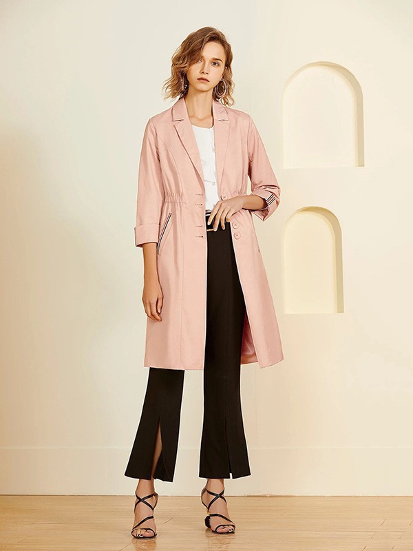 名歌女装2023春夏季粉色风衣